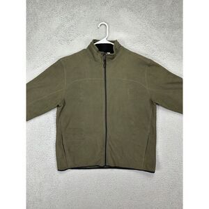 Izod Jacket Mens Extra Large Green PerformX Full Zip Fleece Mock Neck‎ Pockets